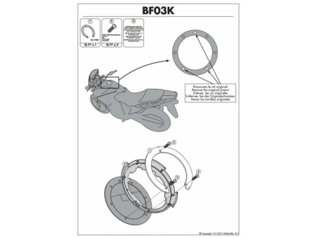 Suport geanta rezervor TANKLOCK KAPPA - HONDA | BF03K