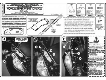 Suport parbriz KAPPA - 214DT HONDA SILVERWING 400-600CCM (01-10) | D214KITK