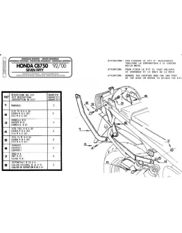 Suport pentru topcase KAPPA - HONDA CB 750 SEVEN FIFTY (92-00) (placa nu este inclusa)