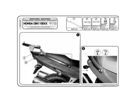 Suport pentru topcase KAPPA - HONDA CBR 1100XX (97-09) (placa nu este inclusa) | K2480