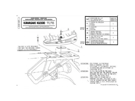 Suport pentru topcase KAPPA - KAWASAKI KLE 500 (91-04) | K27
