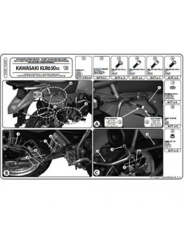 Suport pentru genti laterale KAPPA MONOKEY KAWASAKI KLR 650 Enduro (07-19) - MONOKEY RETRO-FIT K-VENTURE ALU si K'MISSION ALU