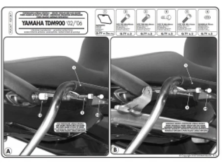 Suport pentru genti laterale KAPPA MONOKEY SIDE YAMAHA TDM 900 - doar pentru K33N KROAD | KLX347