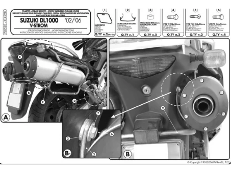 Suport pentru genti laterale KAPPA MONOKEY SIDE SUZUKI DL 1000 V-STROM - doar pentru K33N KROAD | KLX528