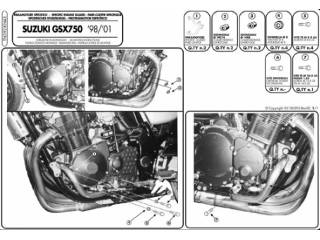 Crash bar moto KAPPA - SUZUKI GSX 750 98-02, GSF 600 BANDIT / S 96-04 (TN392) Negru | KN43