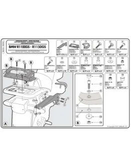 Suport pentru topcase KAPPA - BMW R 1100GS (94-99), R 1150GS (00-03) (cu placa MONOKEY)