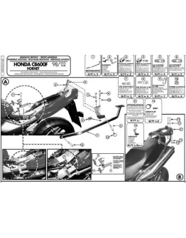 Suport pentru topcase KAPPA - HONDA HORNET 600 (98-02) (placa nu este inclusa)