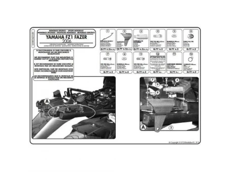 Suport pentru topcase KAPPA - YAMAHA FZ1 1000 FAZER (06-15) (placa nu este inclusa) | KZ359