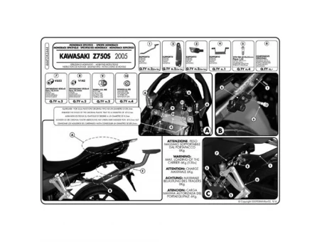 Suport pentru topcase KAPPA - KAWASAKI Z 750S (05-07) (placa nu este inclusa) | KZ444