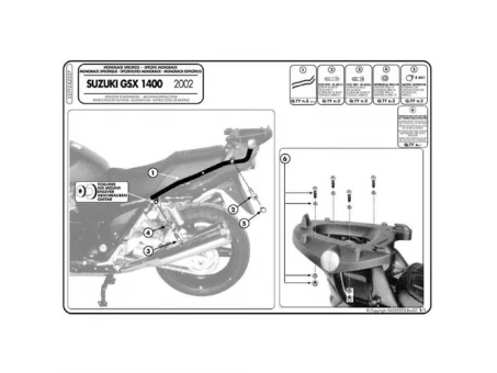 Suport pentru topcase KAPPA - SUZUKI GSX 1400 (02-09) (placa nu este inclusa) | KZ527