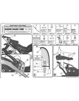 Suport pentru topcase KAPPA - SUZUKI SV 650 / S (03-08) (placa nu este inclusa)