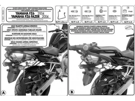 Suport pentru genti laterale KAPPA - YAMAHA FZ6 | TK351