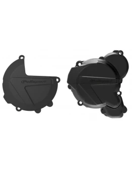 Kit protectii capac ambreiaj/alternator POLISPORT - cu capac pompa apa KTM EXC/XCW TPI 250/300, Husqvarna TE TPI 250/350 `1722 - Negru
