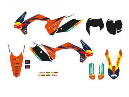 Kit grafic BLACKBIRD KTM SX/SX-F '13-'15, EXC/EXC-F '14-'16 REPLICA TROPHY 22 culoare Negru Portocaliu