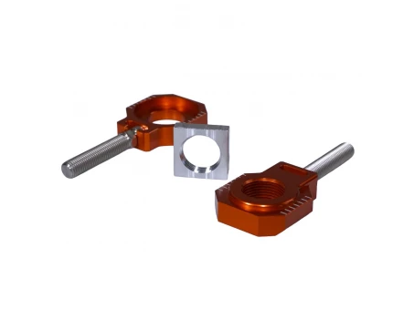 Intinzator roata spate ACCEL cu surub KTM SX/XC/SXF/XCF 125-450 2023, HUSQVARNA TC/TX/FC/FX 125-450 2023 culoare portocaliu set 2 bucati | AB37OR