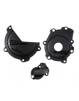 Kit protectii capac ambreiaj/alternator POLISPORT - cu capac pompa apa KTM SX-F 450 '23-'24; XC-F 450 '23-'24; SMR450 '23-'24; Husqvarna FC/FS 450 '23-'24 - Negru