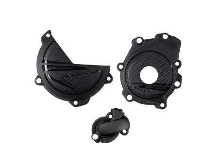 Kit protectii capac ambreiaj/alternator POLISPORT - cu capac pompa apa KTM SX-F 450 '23-'24; XC-F 450 '23-'24; SMR450 '23-'24; Husqvarna FC/FS 450 '23-'24 - Negru