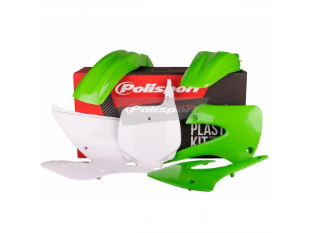 Kit plastice POLISPORT - KAWASAKI KX ; KX 100 '01-'13 - Verde Alb