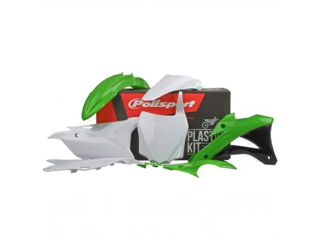 Kit plastice POLISPORT - KAWASAKI KX ; KX 100 '14-'21; KX 112 '14-'21 - Verde Alb