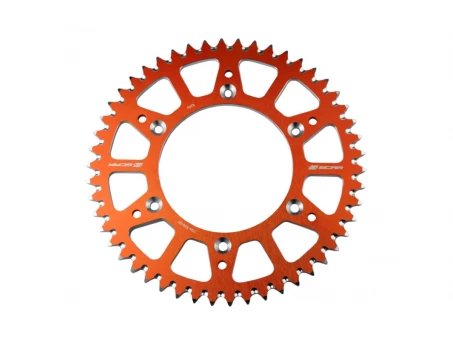 Pinion spate din aluminiu SCAR KTM SX / SXF / EXC / EXCF 93-24, HUSQVARNA TC / FC/ TX / TE / FE / FX 14-24, GAS GAS 125-450 MC / MCF / EC / ECF 21-24 - Portocaliu | SRS530-52OR