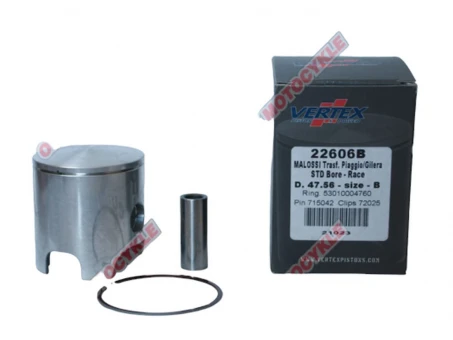 VERTEX TŁOK MALOSSI (PIAGGIO, GILERA) 47,57MM SWORZEŃ 12MM (PIERŚCIENIE 53010004760 X 1 SZT.) | 22606C