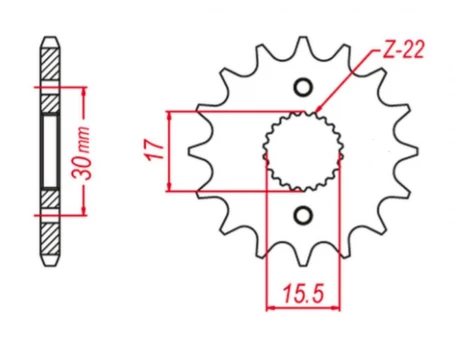 Pinion fata SUPERSPROX 332 13 (33213) Auto-curatare HONDA CR 80 R (86-02); CR 80 RB Big Wheel (96-02); CR 85 R (03-07); CR 85 RB Big Wheel (03-07); CRF 50 F (04-22); CRF 70 F (04-12); XR 50 R (00-03); XR 70 R (00-03) (JTF1256.13) | CST-1256-13.1