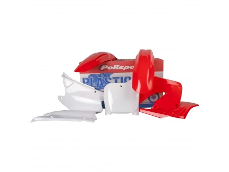 Kit plastice POLISPORT - HONDA CR 125 '00-'01; CR 250 '00-'01 - Rosu Alb