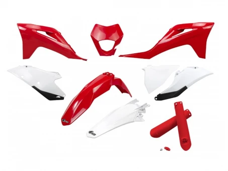 Kit complet plastice UFO (FULL KIT) GAS GAS EC / EC-F 250 / 300 / 350 21-23 culoare OEM Rosu Alb | GGKIT703F999
