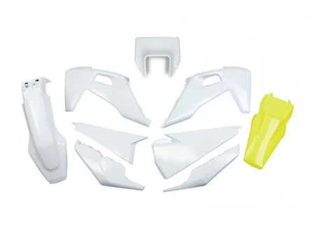 Kit complet plastice UFO HUSQVARNA TE 150 / 250 / 300 20-23, FE 250 / 350 / 450 / 501 20-23 Z culoare OEM Alb + Galben | HUKIT623999D