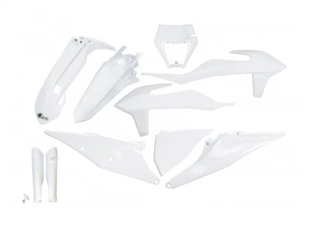 Kit complet plastice UFO (FULL KIT) KTM EXC 125 20-21, EXC 250 / 300 TPI 20-23, EXC-F 250 / 350 / 450 / 500 20-23 culoare Alb | KTKIT527F042