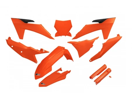 Kit complet plastice UFO (FULL KIT) KTM SX 125 / 250 / 300 TBI 23-24, SX-F 250 / 350 / 450 23-24 culoare Portocaliu | KTKIT529F127