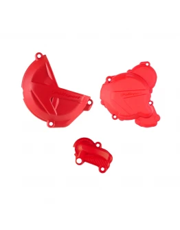 Kit protectii capac ambreiaj/alternator POLISPORT - cu capac pompa apa GAS GAS EC 250 '21-'23; EC 300 '21-'23 - Rosu