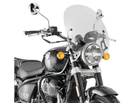 Parbriz moto KAPPA Transparent - ROYAL ENFIELD SUPER METEOR 650 23, 38 X 42 CM necesar Kit montaj A9058AK | 9058AK