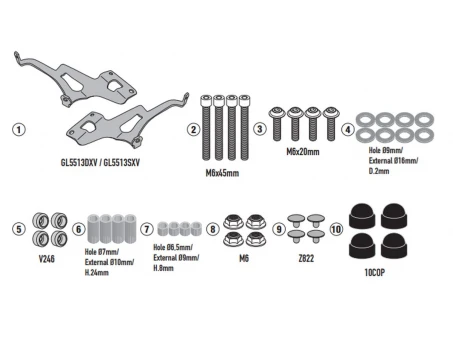 Suport parbriz KAPPA - 9058AK pentru Royal Enfield Super Meteor 650 23 | A9058AK
