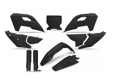 Kit complet plastice UFO (FULL KIT) HUSQVARNA TC 125 / 250 23-24, FC 250 / 350 / 450 23-24, FX 350 / 450 23-24, TX 300 24, culoare Negru | HUKIT626F001