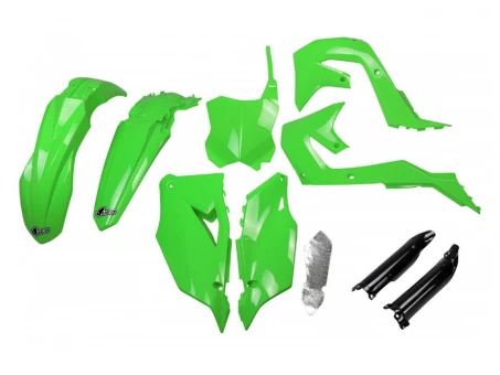 Kit complet plastice UFO (FULL KIT) KAWASAKI KXF 250 21-24, KXF 450 19-23 culoare OEM Verde Negru | KAKIT227F999A
