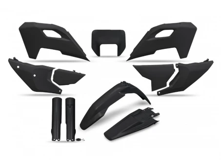 Kit complet plastice UFO (FULL KIT) HUSQVARNA TE 150 / 250 / 300 24, FE 250 / 350 / 450 / 501 24, culoare Negru | HUKIT627F001
