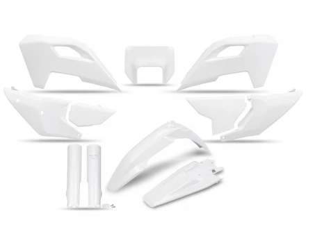 Kit complet plastice UFO (FULL KIT) HUSQVARNA TE 150 / 250 / 300 24, FE 250 / 350 / 450 / 501 24, culoare Alb | HUKIT627F040