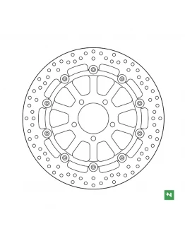 Disc de frana fata NEWFREN - SUZUKI GSXR600/750 '97-'03; GSXR1000 '00-'04; TL1000; GSXR1300 HAYABUSA '99-07; GSX 1400 '02-07 (320x69x5)