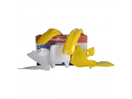 Kit plastice POLISPORT - SUZUKI RM 125/250 '99-'00 - Galben Alb