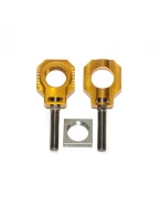 Intinzator roata spate ACCEL cu surub KTM SX/SXF 125-450 '13-19, HUSQVARNA TC 125/250 / FC 250/350/450 '15-18 diametru 25mm culoare auriu Set 2 bucati