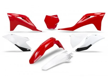 Kit complet plastice UFO GAS GAS MC 125 / 250 21-23, EX 250 / 300 21-23, MC-F / EX-F 250 / 350 / 450 21-23 culoare OEM 21 (Rosu/Alb) | GGKIT702999