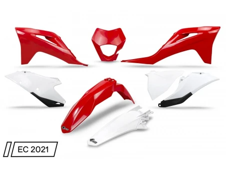 Kit complet plastice UFO GAS GAS EC / EC-F 250 / 300 / 350 21-23 Z culoare OEM (Rosu/Alb) | GGKIT703999