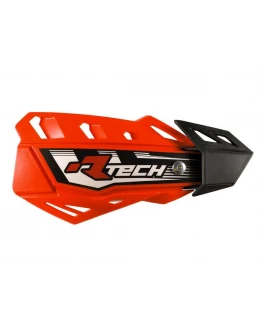 Set Handguard Racetech (RTech) FLX Cross/Enduro Cu 2 Tipuri de Prindere pe Ghidon/Mansoane - Portocaliu fluo