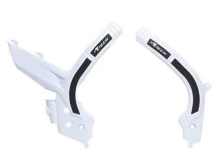 Set Protecții Cadru Racetech (RTech) Bi-Material Super Grip pentru KTM SX/SXF/SXF/EXC/EXCF - Alb/Negru