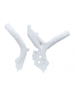 Set Protecții Cadru Racetech (RTech) Bi-Material Super Grip pentru KTM SX/SXF/SXF/EXC/EXCF - Alb