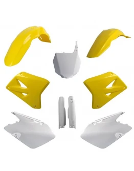 Kit plastice POLISPORT - (FULL KIT) SUZUKI RM 125/250 '01-'06  - Galben Alb