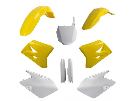 Kit plastice POLISPORT - (FULL KIT) SUZUKI RM 125/250 '01-'06  - Galben Alb