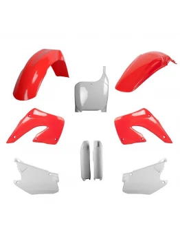 Kit plastice POLISPORT - (FULL KIT) HONDA CR 125 '00-'01; CR 250 '00-'01  - Rosu Alb