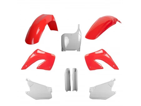 Kit plastice POLISPORT - (FULL KIT) HONDA CR 125 '00-'01; CR 250 '00-'01  - Rosu Alb
